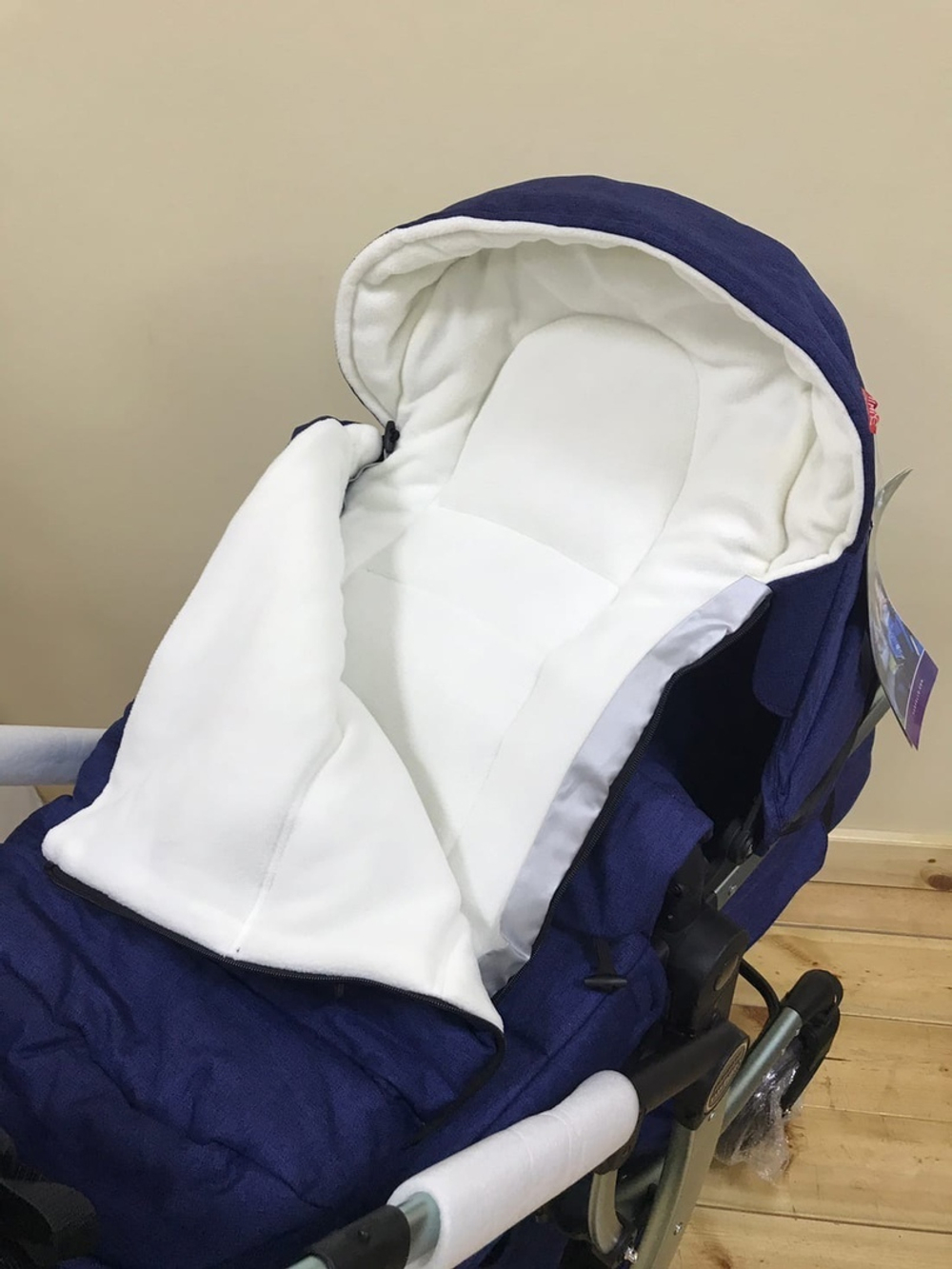 Коляска детская Aimile Silver (конверт) (Синий, черный диск / Ocean blue, black disk, FTS-16)