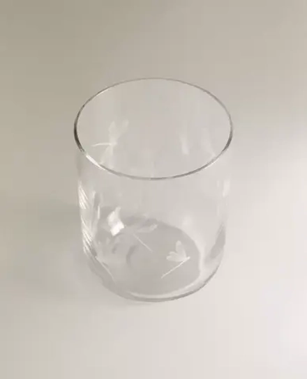 ZARA HOME СТАКАН С РИСУНКОМ «СТРЕКОЗА», БЕЛЫЙ
