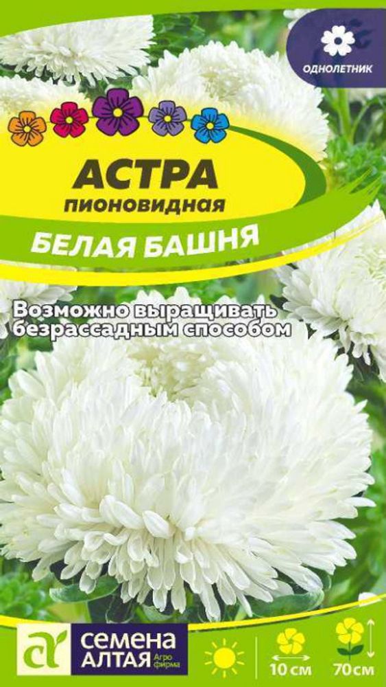 Астра пионовидная &quot;G. Белая Башня&quot; 0,2г., Россия.