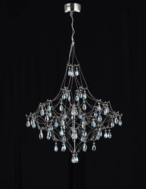 Подвесная люстра светодиодная с пультом и хрустальными подвесками K9 MyFar Allegria MR2640-66P-50СD