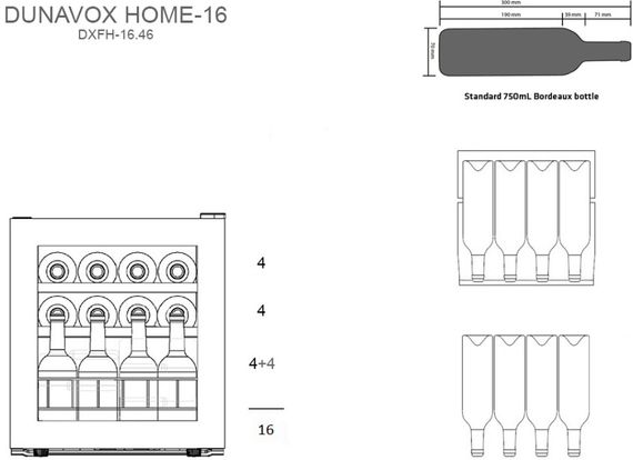 Винный холодильник Dunavox DXFH-16.46