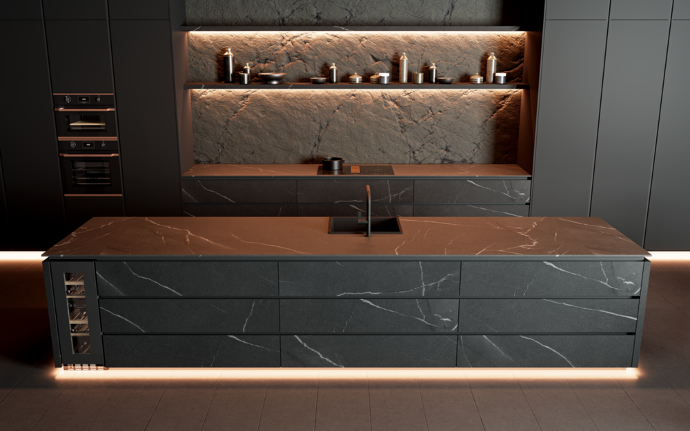 Индукционная варочная панель с вытяжкой Kuppersbusch KMI 8590.0 SR Copper