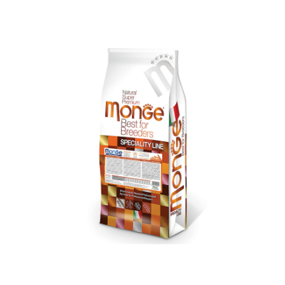 Сухой корм для взрослых собак всех пород с уткой, рисом и картофелем Monge Dog PFB Specialty Monoprotein 26/16 15кг