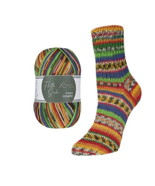 Rellana Flotte Socke 4f. Legato (75% шерсть супервош, 25% полиамид), 420м/100гр