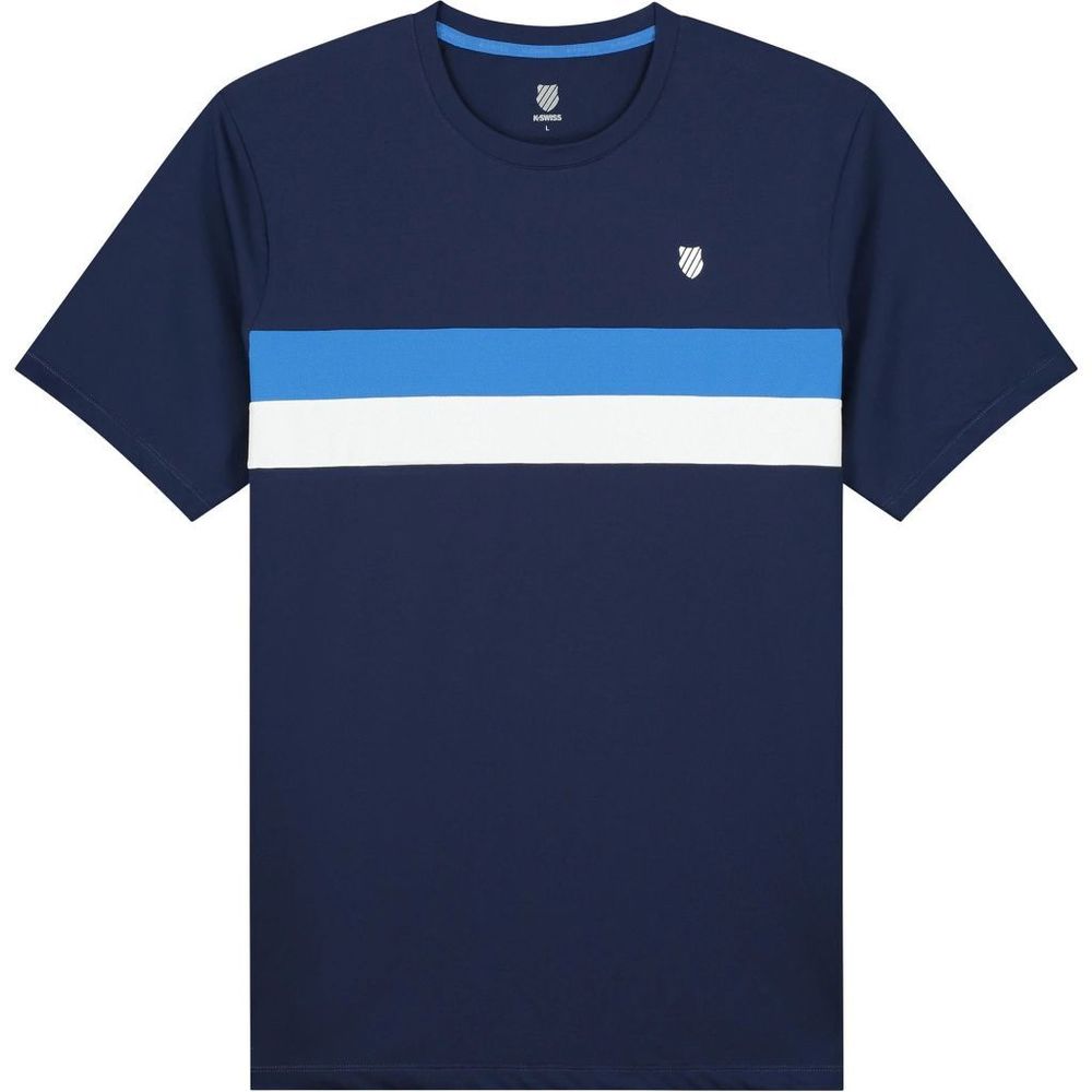 Футболка для мальчика теннисная K-Swiss Tac Core Team Stripe Crew B - navy