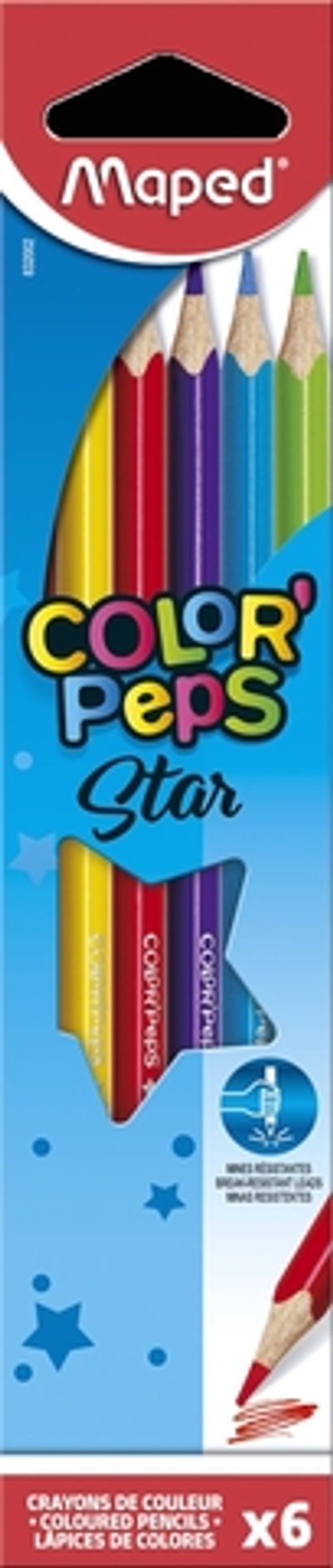 Карандаши Мини 6цв. COLOR'PEPS, из американской липы, треуг., ударопроч.й грифель (Maped)