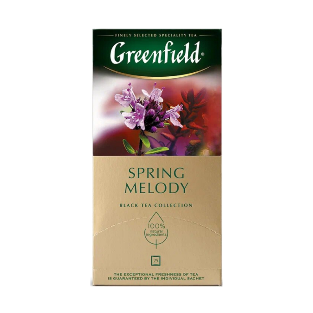 Чай черный с чабрецом в пакетиках Greenfield Spring Melody, 25 пак