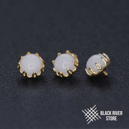 Amulet White Jade PVD Yellow