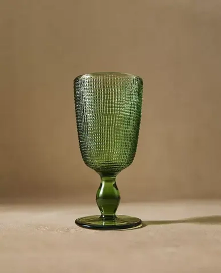 ZARA HOME БОКАЛ ИЗ РЕЛЬЕФНОГО СТЕКЛА, ЗЕЛЕНЫЙ