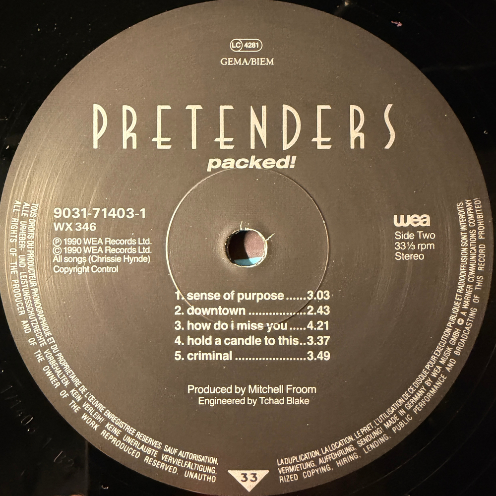 Pretenders - Packed (Германия 1990г.)