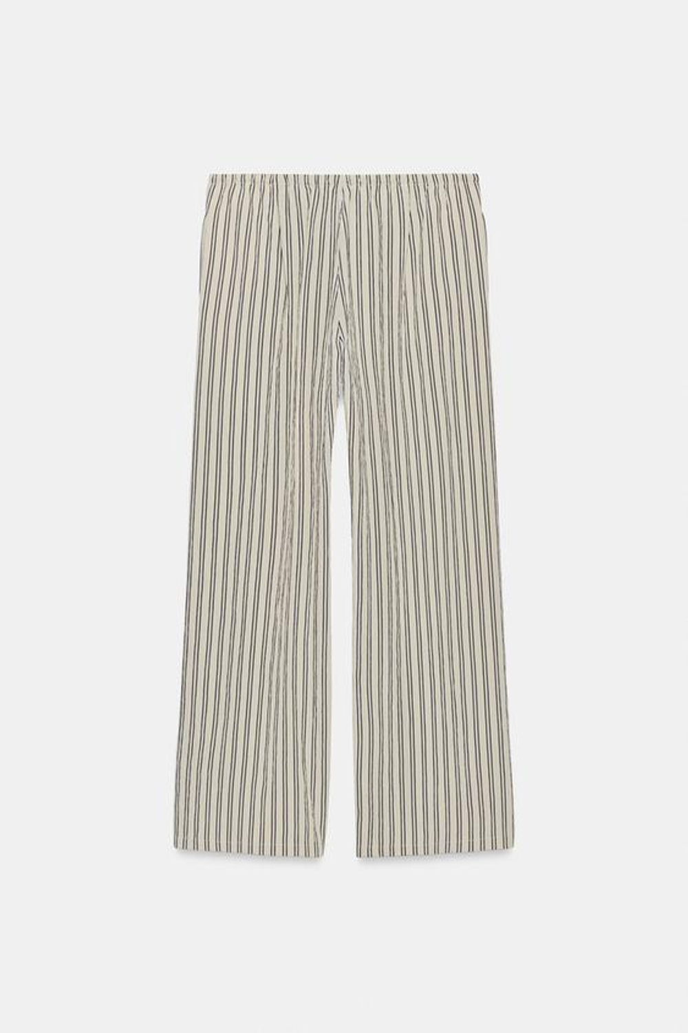 ZARA БРЮКИ ПРЯМОГО КРОЯ В ПОЛОСКУ — ZW COLLECTION, СЕРЫЙ
