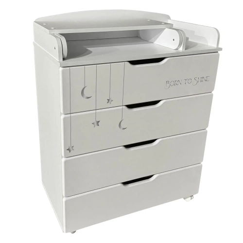 Комод детский с пеленальной доской Indigo Baby Line 800/4 ЛДСП, МДФ звездочки