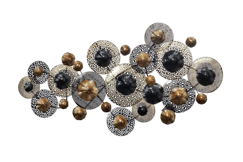 37SM-0375-R Декор настенный Цветы черно-золотые 134,6*68,6*8,3см