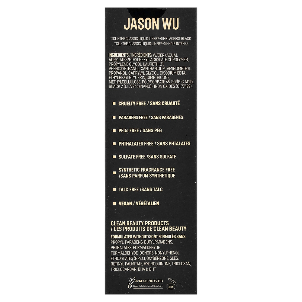 Jason Wu, The Classic Liquid Liner®, жидкая подводка для лица, оттенок 01 черный, 2,17 мл (0,07 жидк. унции)