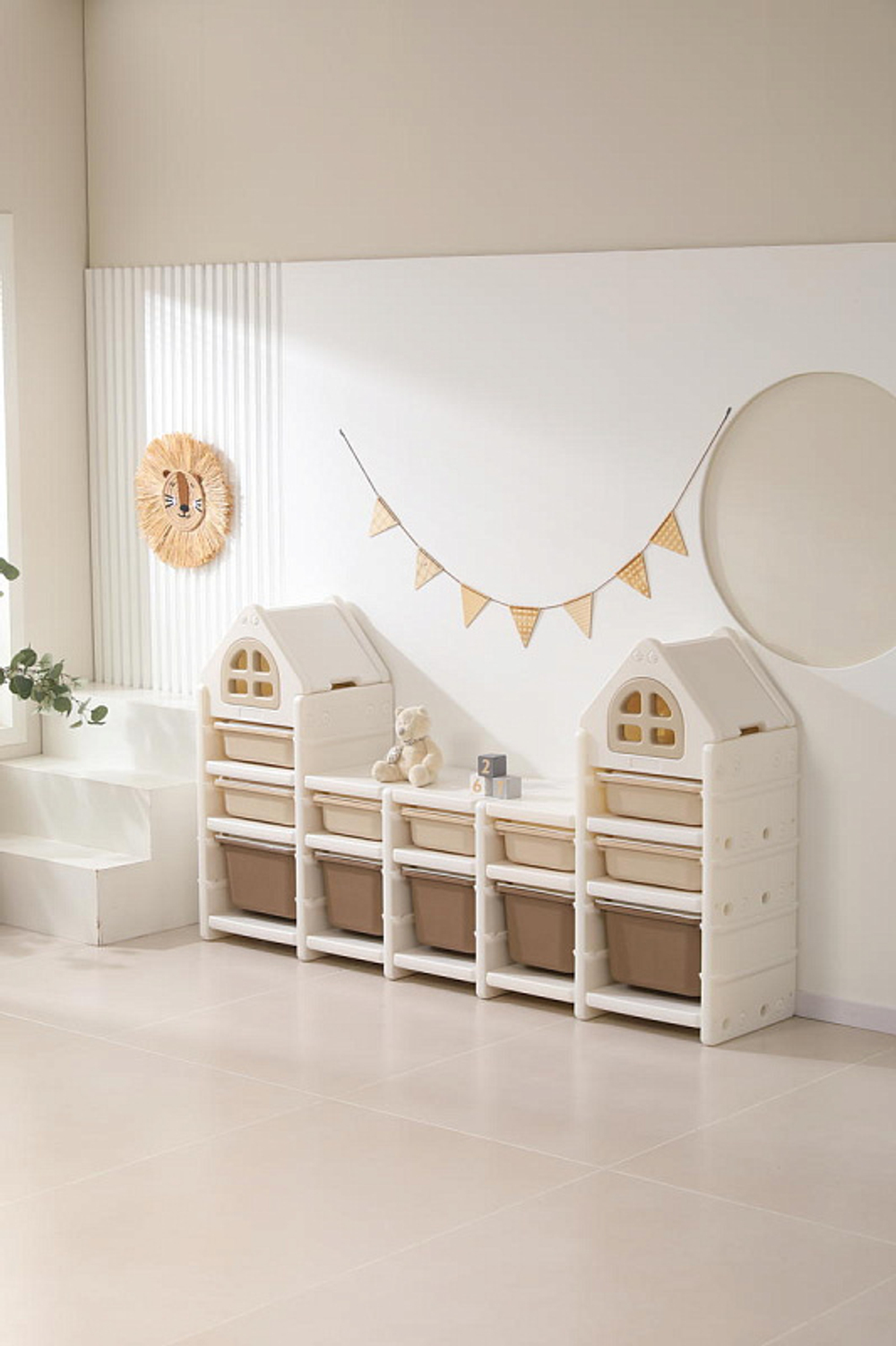 Стеллаж для игрушек UNIX Kids 12 ящиков Camel