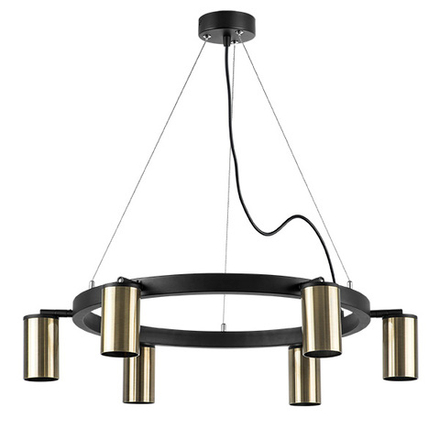 LR016316 Люстра RULLO 6х50W GU10 ЧЕРНЫЙ/БРОНЗА (571016+214431-6)