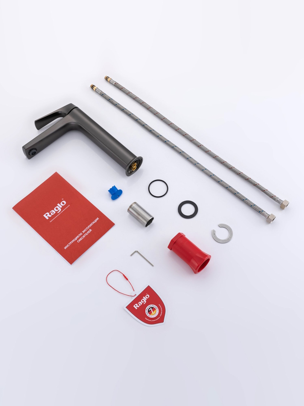 Смеситель для раковины высокий Raglo R07.15.09, графит