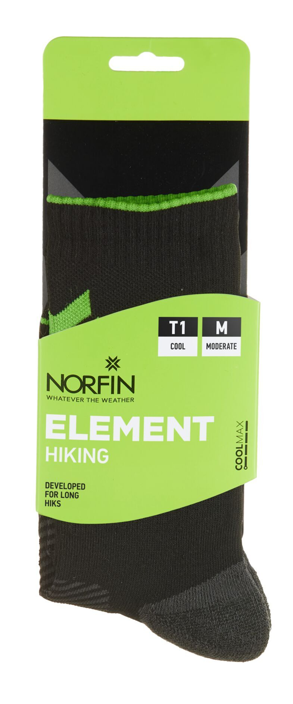 Носки Norfin T1M ELEMENT HIKING COOLMAX CREW р.(39-41) M