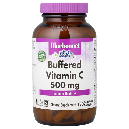 Bluebonnet Nutrition, буферизованный витамин C, 500 мг, 180 растительных капсул