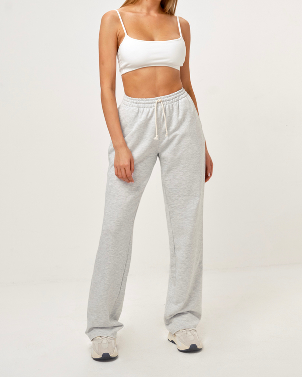 Штаны прямые молочный меланж