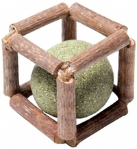 Triol, серия Natural, игрушка Куб для кошек, с кошачьей мятой, сизаль/мататаби, оливково-коричневая, 4x4x4 см