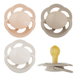 NIP Соска пустышка, латекс "Cherry Green Newborn", для новорожденных, (0-2), коричневый/белый