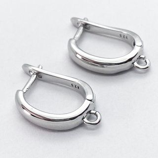 Ювелирные швензы с родиевым покрытием, 17*2,5 мм, цена за пару