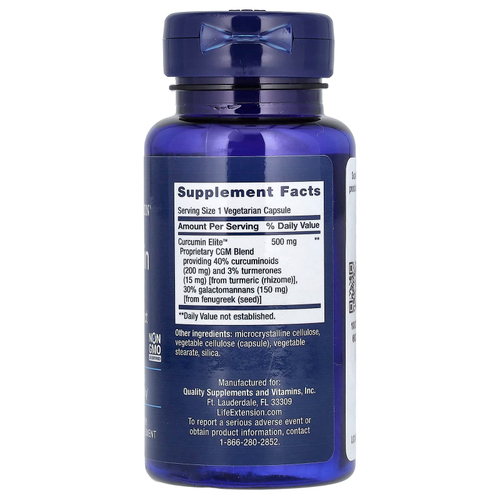Life Extension, Curcumin Elite, экстракт куркумы, 30 вегетарианских капсул