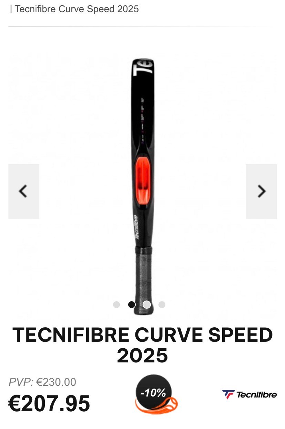 Tecnifibre, CURVA SPEED, Padel Racket, 16CURVASP5, 3490150225861