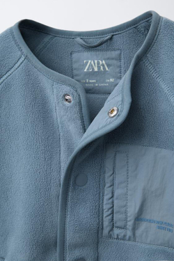 ZARA КУРТКА ИЗ ПОЛАРФЛИСА, СИНЕВАТЫЙ