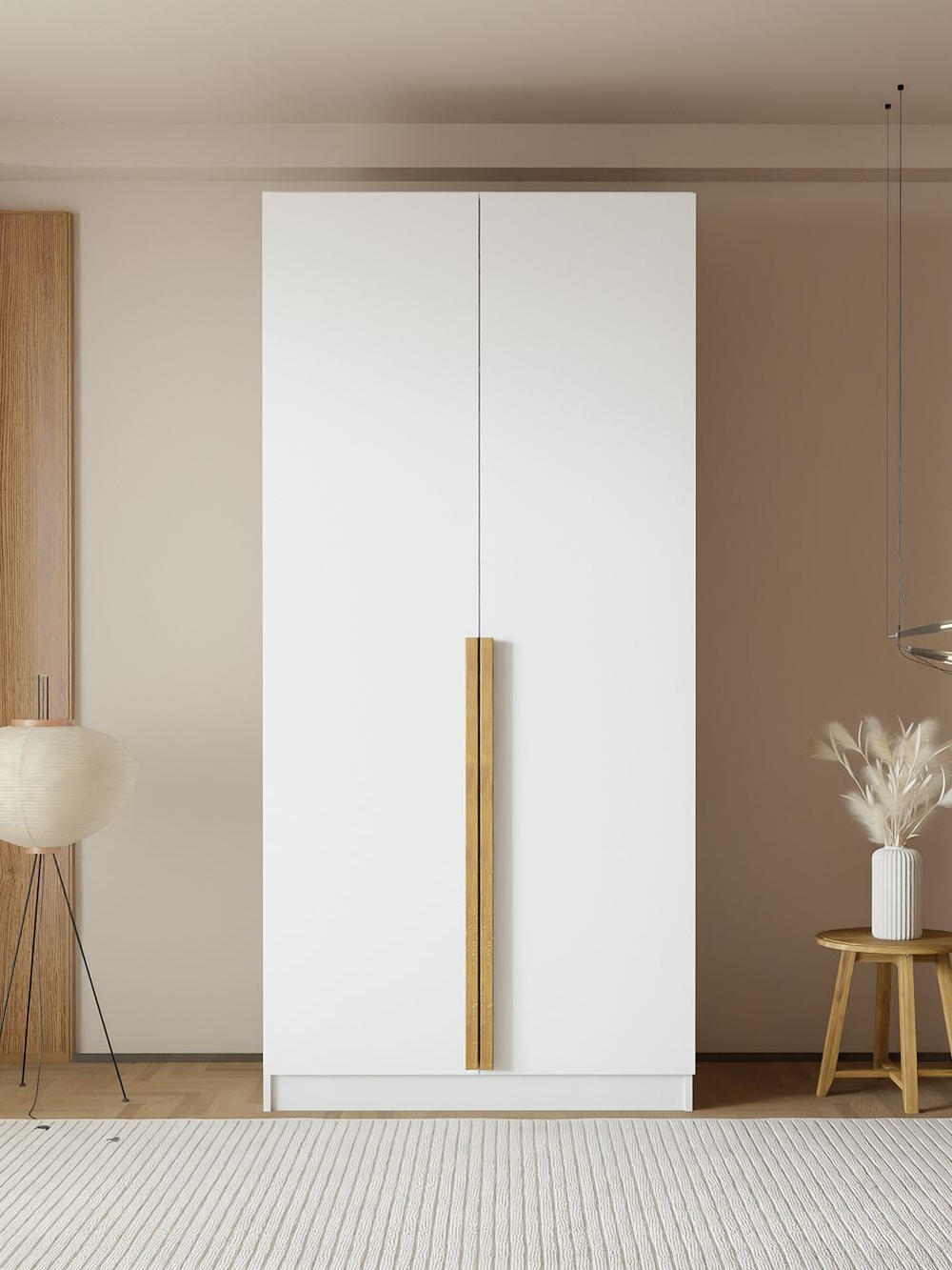 Шкаф распашной двухдверный Мираж, белый, 215х80х45