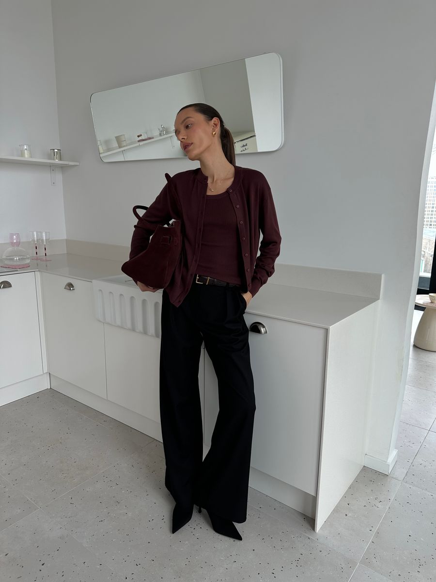 Майка из вискозы с шерстью бордовая