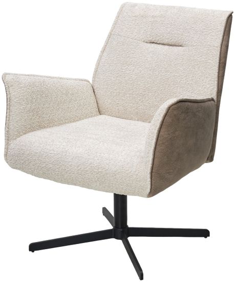 Кресло BELFAST 360 град. XD841-02 Бежевый, букле/ GINO-101 Бежевый, ткань/ Черный
