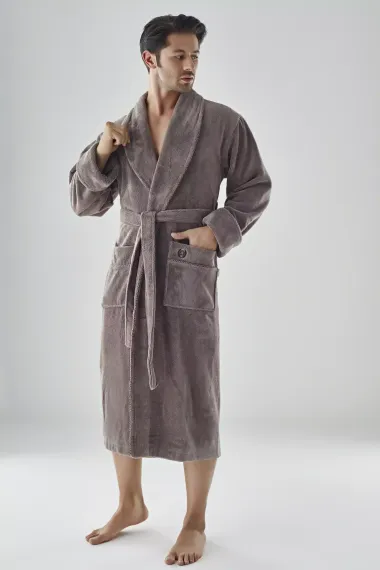 Халат мужской махровый 1400 коричневый Nusa