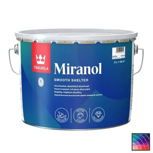 яяКраска TIK Miranol универсальная износостойкая глянцевая, база С (9л)