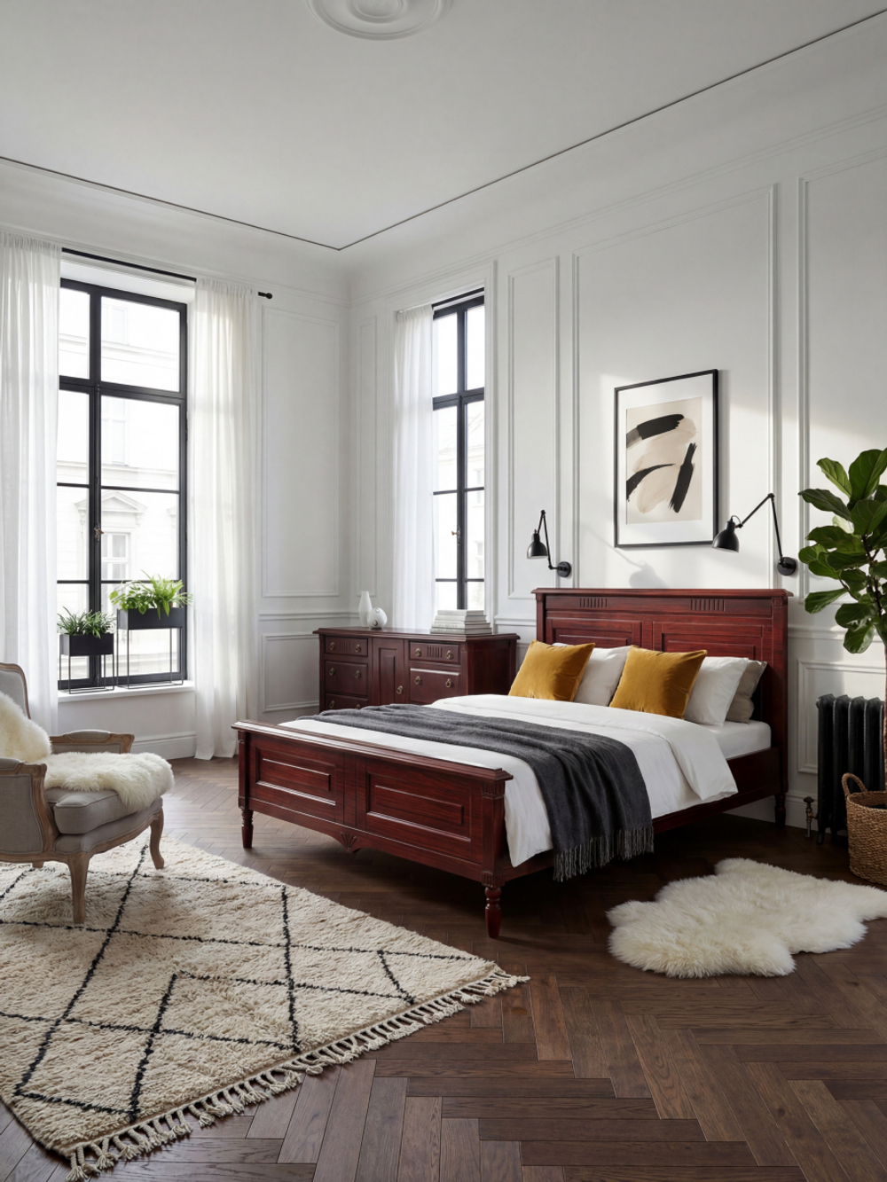 Кровать Джоли 180х200 из массива береза, красный, MAKOSA