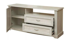 Тумба под ТВ Сохо 32.16 бетон белый/бетон патина