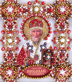 Ии-70 Набор для вышивания хрустальными камнями Святой Николай Чудотворец