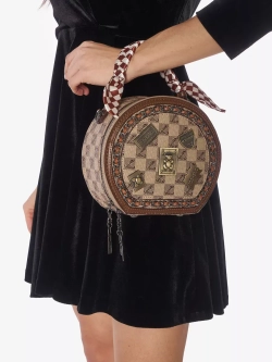 Сумка багет круглая винтажная через плече необычная