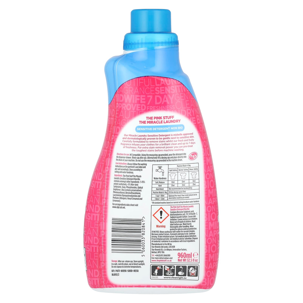 The Pink Stuff, The Miracle, средство для стирки, для чувствительной кожи, без биоактивных веществ, 960 мл (32,5 жидк. унции)