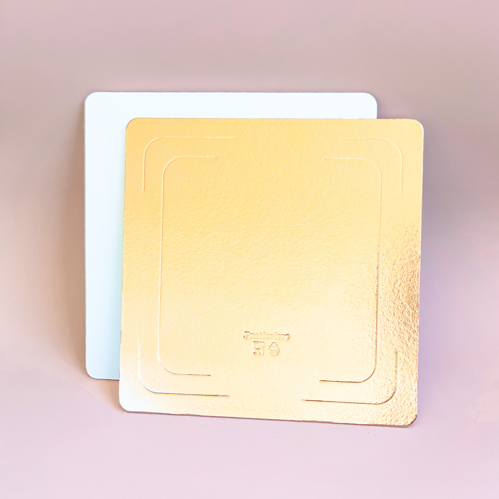 УЦЕНКА Подложка для торта золото/жемчуг, квадрат 30х30 см, усиленная 3,2 мм