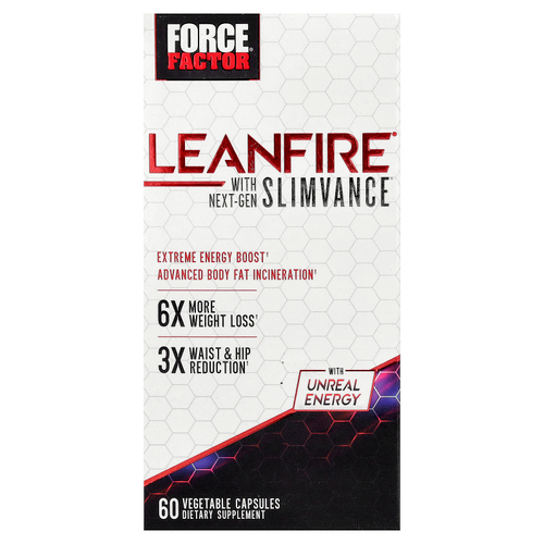 Force Factor, LeanFire® с Next-Gen Slimvance®, 60 растительных капсул