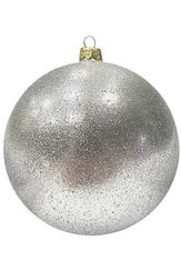 Шар пластиковый Искристый, 115 мм., 1 шт., серебро, ПромЕлка (ШИПЛ-115Silver)