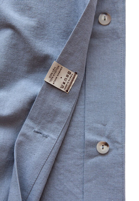 Постельное белье 1.5 спальное Luxberry коллекция Лен и Хлопок голубое