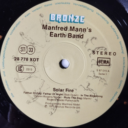 Винтажная виниловая пластинка LP Manfred Mann Earthband Solar Fire (Germany 1974) Pluto The Dog