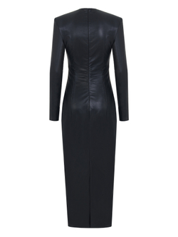 Платье макси из премиальной экокожи