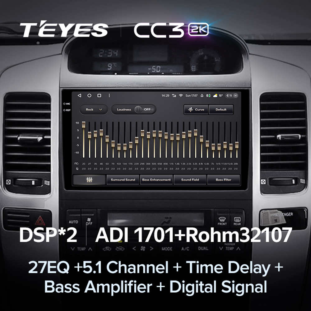 Teyes CC3 2K 9"для Toyota Land Cruiser Prado 3, Lexus GX 470 2004-2009