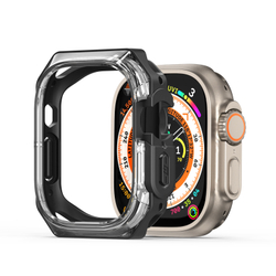 Чехол-бампер прозрачный с черными вставками от Dux Ducis для часов Apple Watch 46 мм на модели 10 серии, серия Tamo Series Case