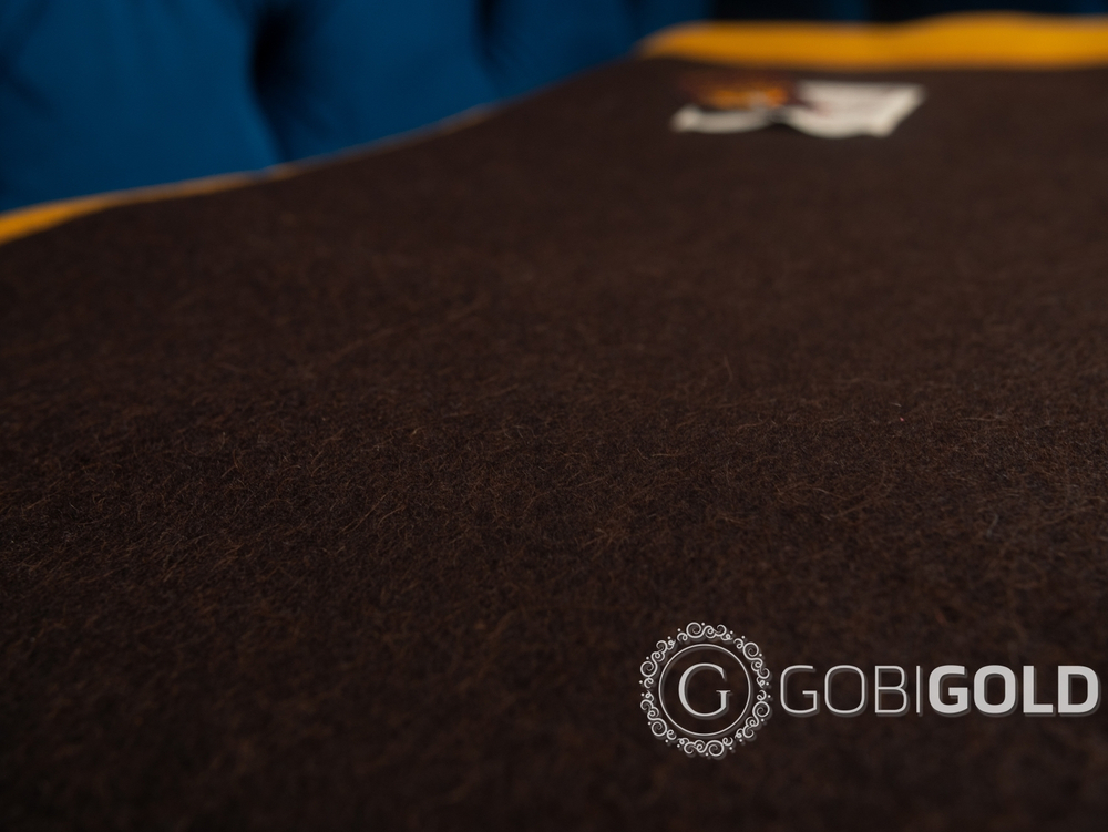 Одеяло тканое шерстяное из яка (Монголия) 150х200 см. - коричневое-серое (2-х стороннее)