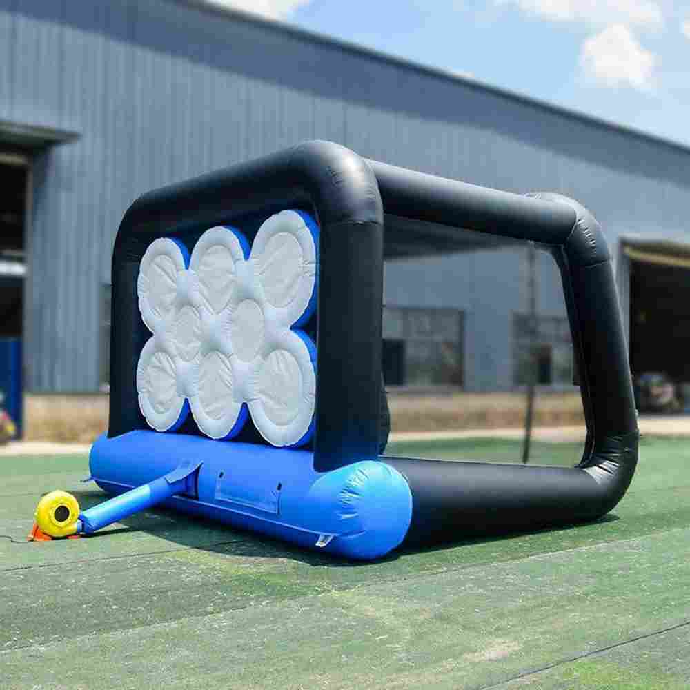 Надувной аттракцион «Точный бросок» на подкачке, диаметр 4,5 м, размер 4,5×4,5×3,86 м